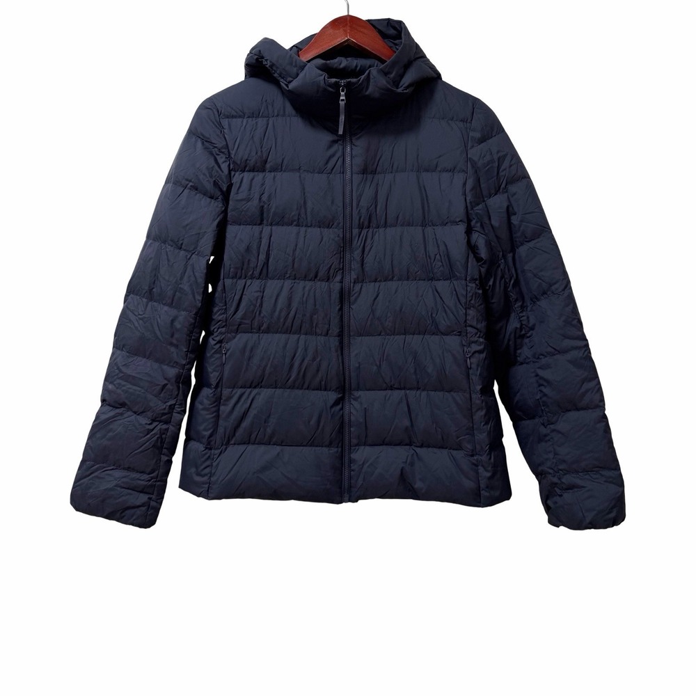 Uniqlo Womens Ultra Light Down Puffer Jacket Size M Navy Packable Outdoors